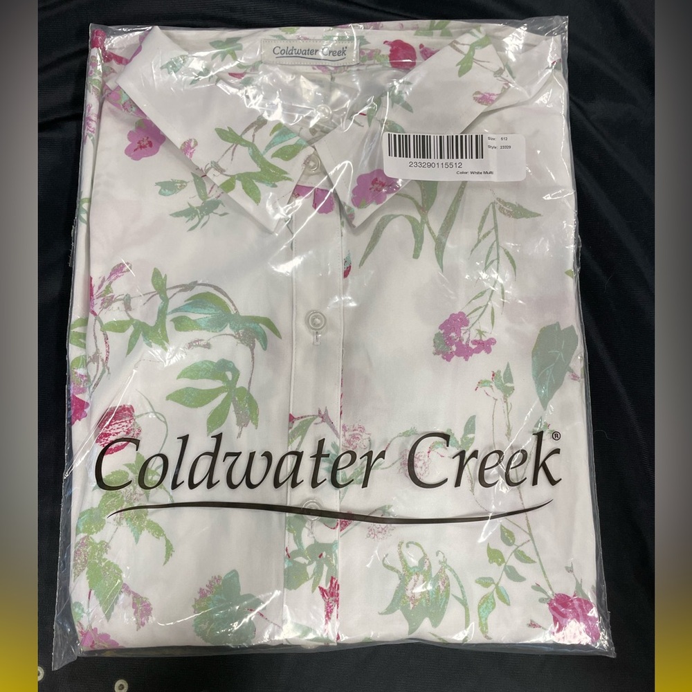 Coldwater Creek Petal Essence No-Iron Button Down Long Sleeve Shirt 12 Petite - Picture 8 of 12